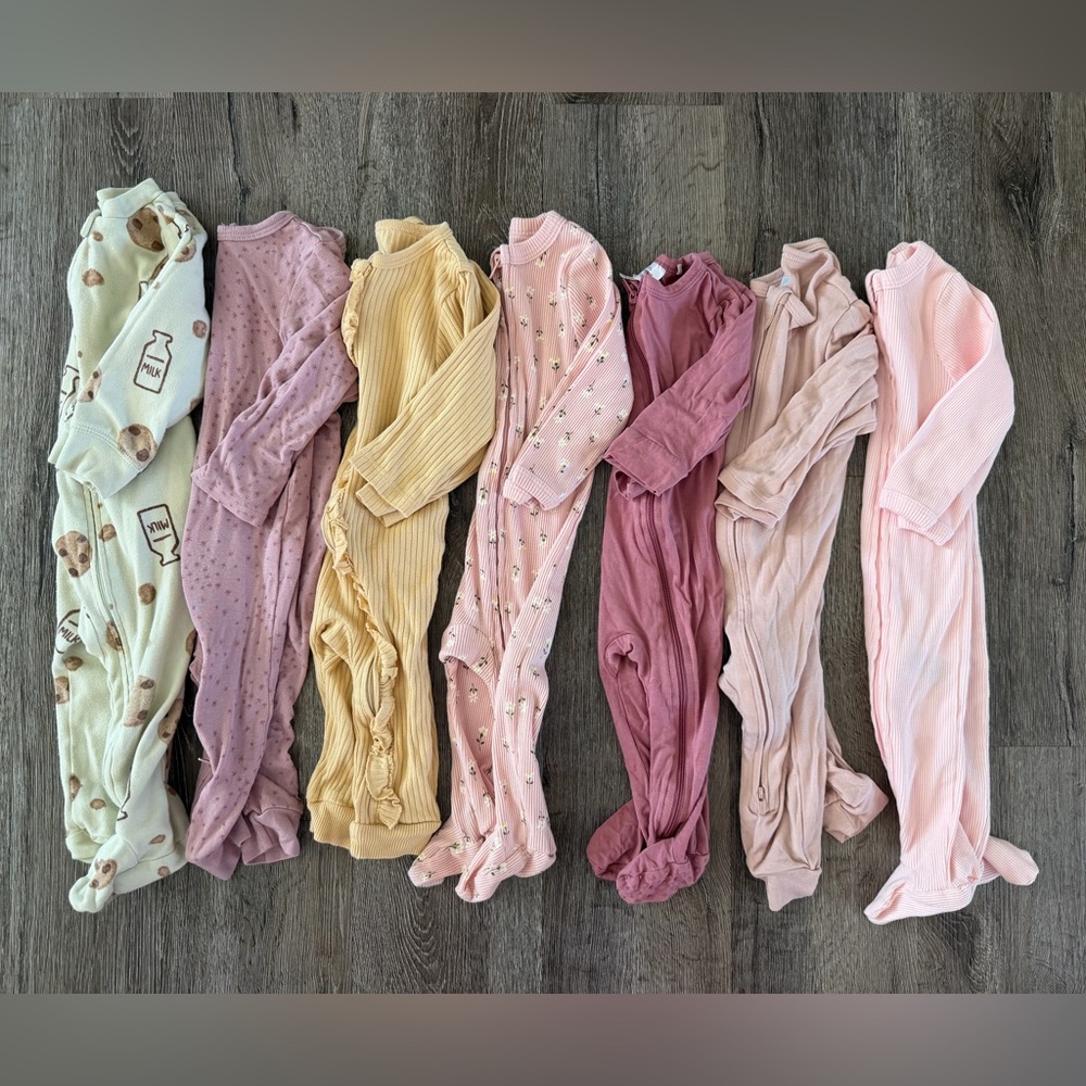 EUC- Baby Girl 6/9M, 9M Pajama lot- Sterling Baby, Cloud Island, Carter’s